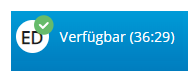 Ein Feld mit Ihren Initialen, Ihrem Agentenstatus und einem Timer, der anzeigt, wie lange Sie schon in diesem Status sind.