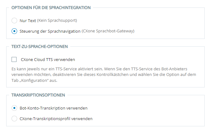 Die Seite Sprache im Konfigurationsassistenten in Virtueller Agenten-Hub.