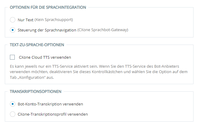 Die Seite Sprache im Konfigurationsassistenten in Virtueller Agenten-Hub.