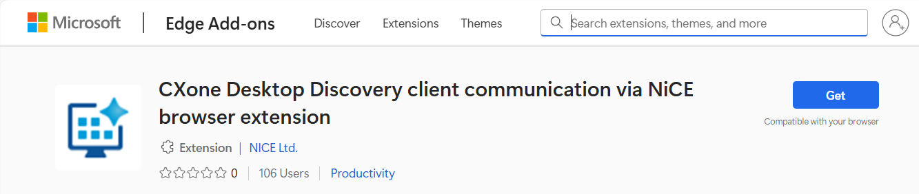 Abbildung der Desktop Discovery Client-Kommunikationserweiterung für den Edge-Browser.