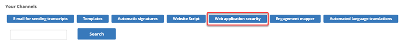 Botón de Seguridad de la Aplicación Web con el contorno de un rectángulo en rojo.