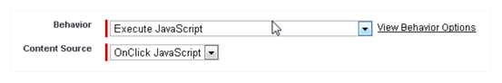 La pantalla Crear botón personalizado en Salesforce, con campos para Comportamiento y Fuente de contenido.