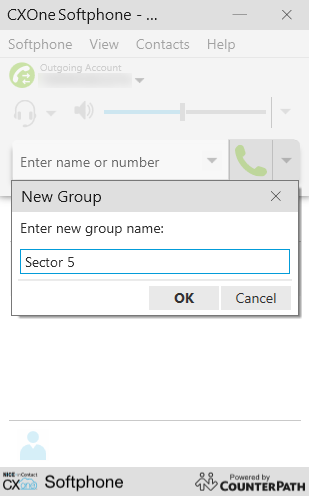 Imagen de la ventana Nuevo grupo.