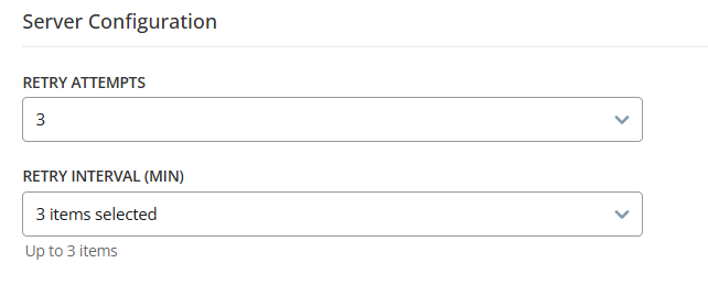 Imagen de las opciones de Configuración del servidor.