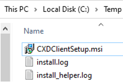 Imagen del archivo .msi del cliente Desktop Discovery.
