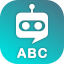 El ícono para la acción Intercambio de Textbot. Es una burbuja de conversación con ojos de robot, una antena encima y los caracteres ABC debajo.