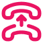 Todos receptores de teléfono de estilo antiguo con una flecha que apunta de uno al otro.