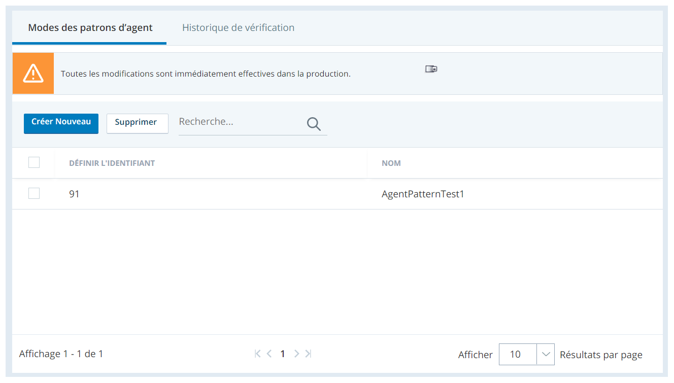 Capture d’écran montrant comment créer des ensembles de modèles d’agent