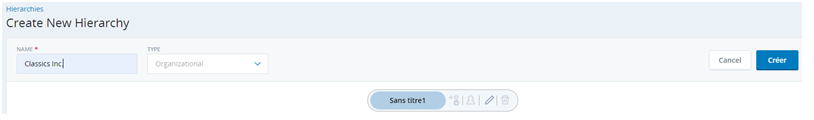 Capture d’écran du formulaire de création de hiérarchie