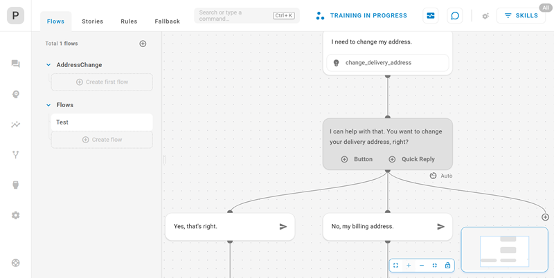 Affiche une conception de flux en cours, ainsi que divers contrôles et outils pour le concepteur