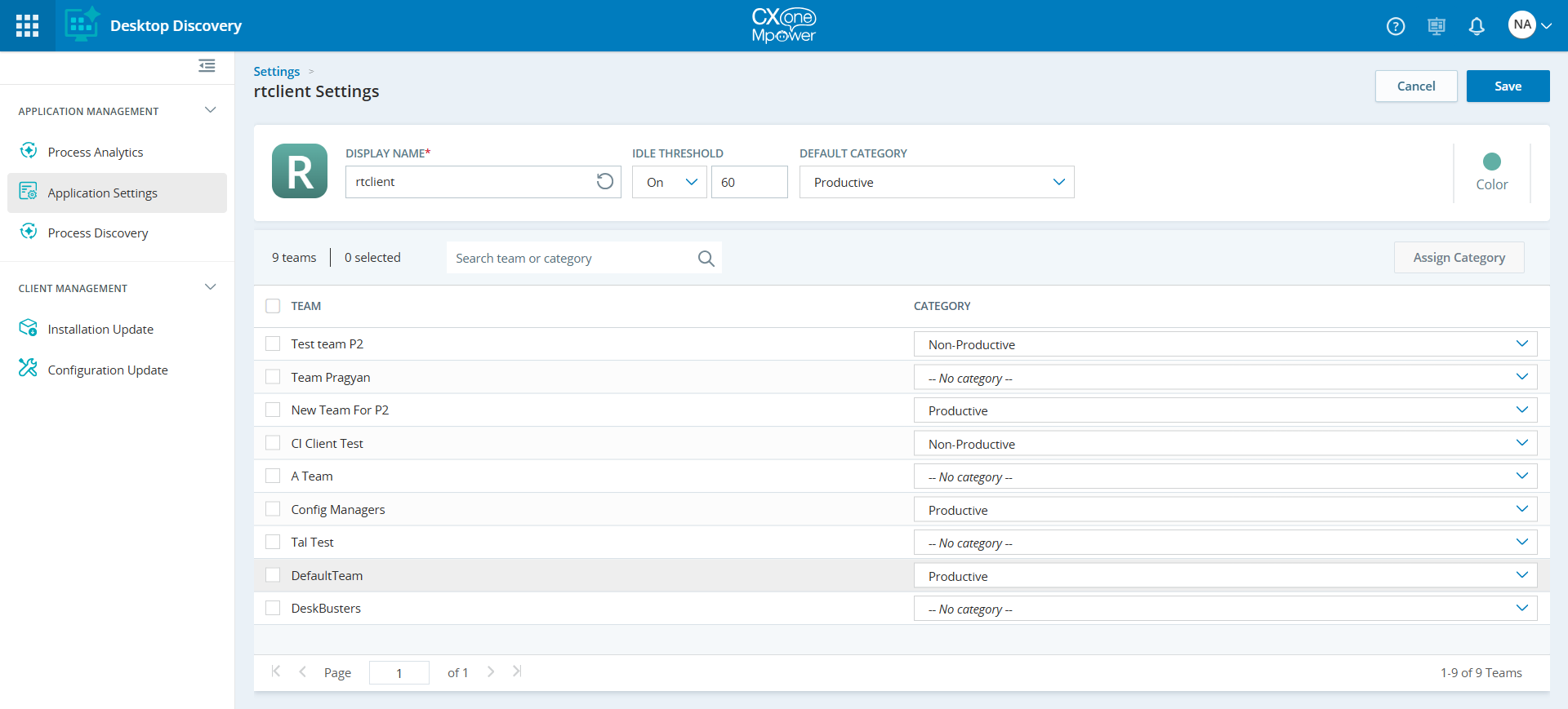 Image de la page Paramètres des applications affichant une application sélectionnée.