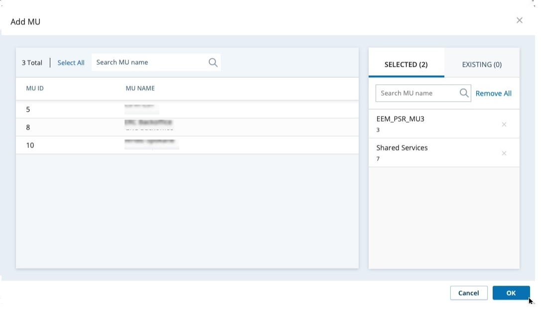 ajouter des unités de gestion au programme