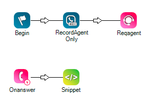 Capture d’écran du script Studio avec l’action RecordOnlyAgent