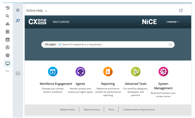 Un espace de travail personnalisé. Clic sur l’icône Espace de travail personnalisé (un écran d’ordinateur) et affichage d’un site Web dans l’application d’agent.