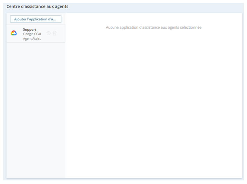 La page Centre d'assistance à l’agent de Centre d'assistance aux agents, affichant les applications d'assistance à l’agent disponibles dans votre environnement.