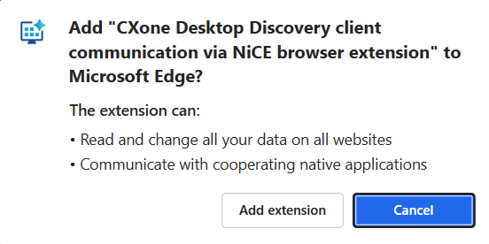 Desktop Discoveryクライアント通信拡張機能（Edgeブラウザ用）の画像。