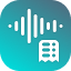 Icon of vertical lines resembling soundwaves with a smaller image of a bullet list.