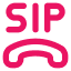 上に「SIP」という文字が付いた旧式の受話器。