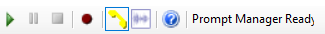 プロンプトマネージャーのツールバーには再生、録音、停止のアイコンが表示され、プロンプトマネージャー準備完了の通知が表示されます。