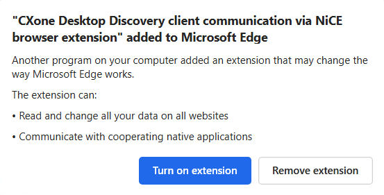 Edge 브라우저용 Desktop Discovery Client 통신 확장 프로그램 이미지입니다.