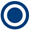 pictogram: een donkerblauwe cirkel in een ring.