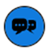 Een ronde knop met een afbeelding van chatballonnen, waarop klanten klikken om een chat met een agent te beginnen.