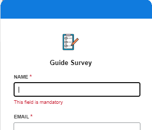 Handleiding-widget met een pre-contact vragenlijst die een pictogram en een label bevat.