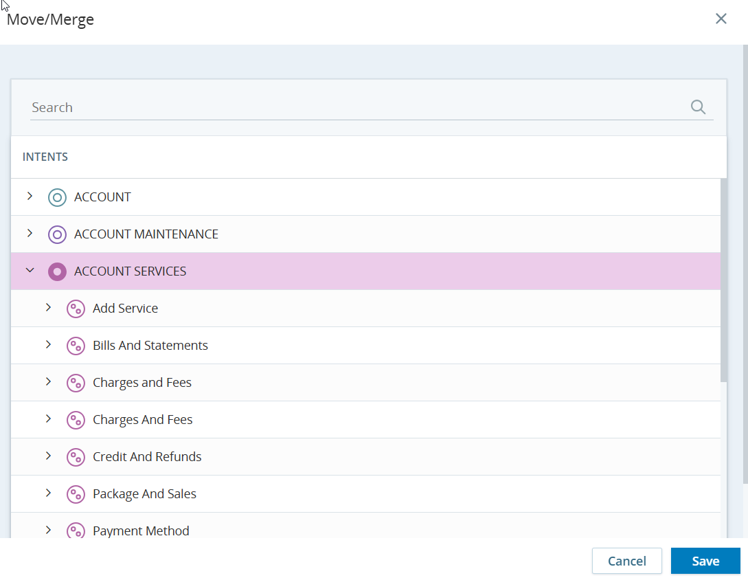 Afbeelding van het Verplaatsen/Samenvoegen-venster