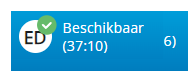 Een vak met uw initialen, uw agentstatus en een timer voor hoelang u die status al hebt.