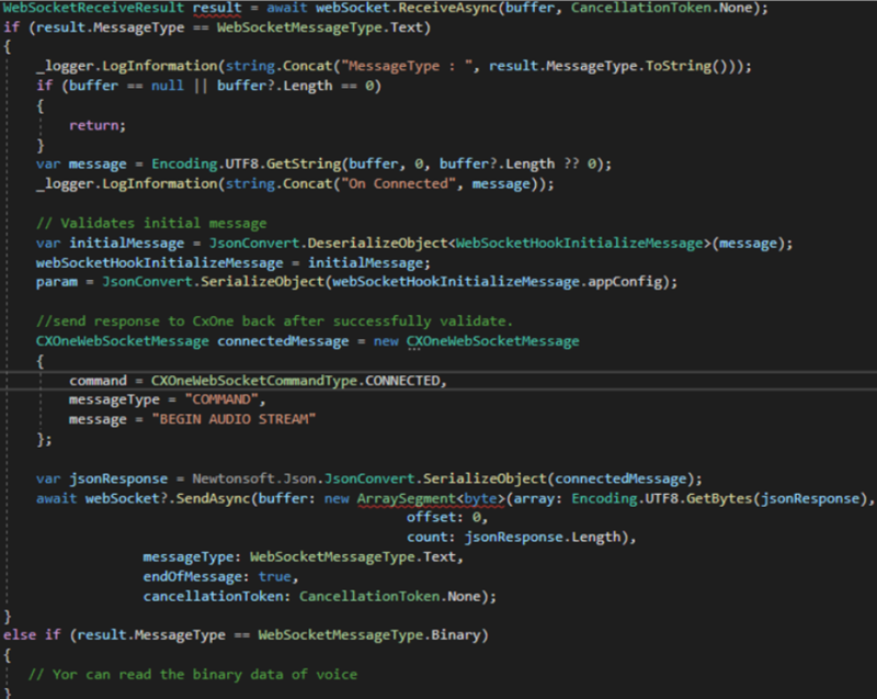 Een afbeelding van de voorbeeldcode van een code-editor.
