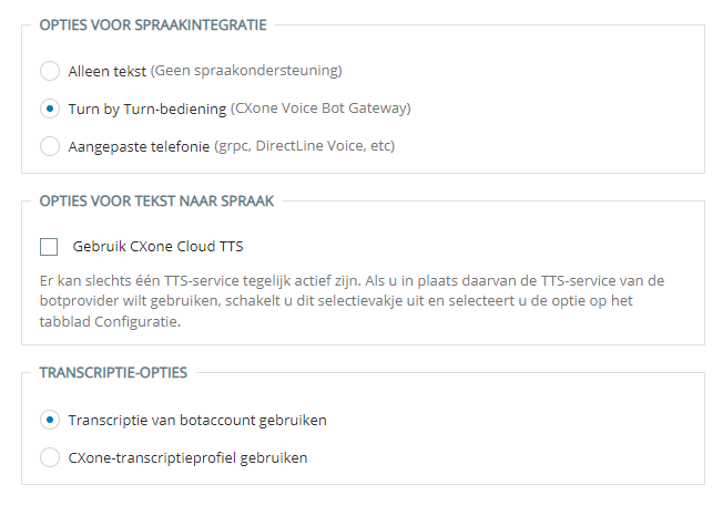 De pagina Spraak in de configuratiewizard in Virtuele Agent Hub.