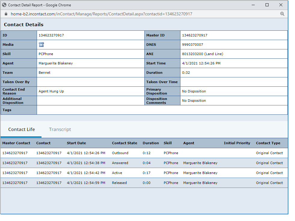 Afbeelding van het venster Contactdetails.