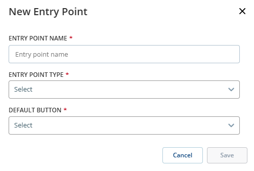 A página Ponto de entrada onde você define pontos de entrada para canais para oferecer no Guide