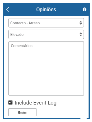 Imagem da tela de feedback no MAX.