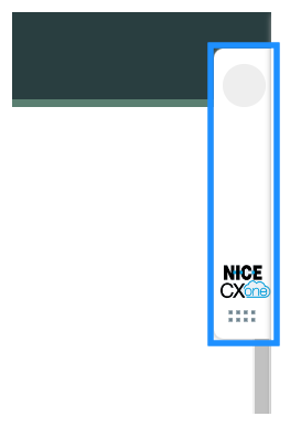 A guia de encaixe do Agent Integrated, mostrando o logotipo CXone Mpower.