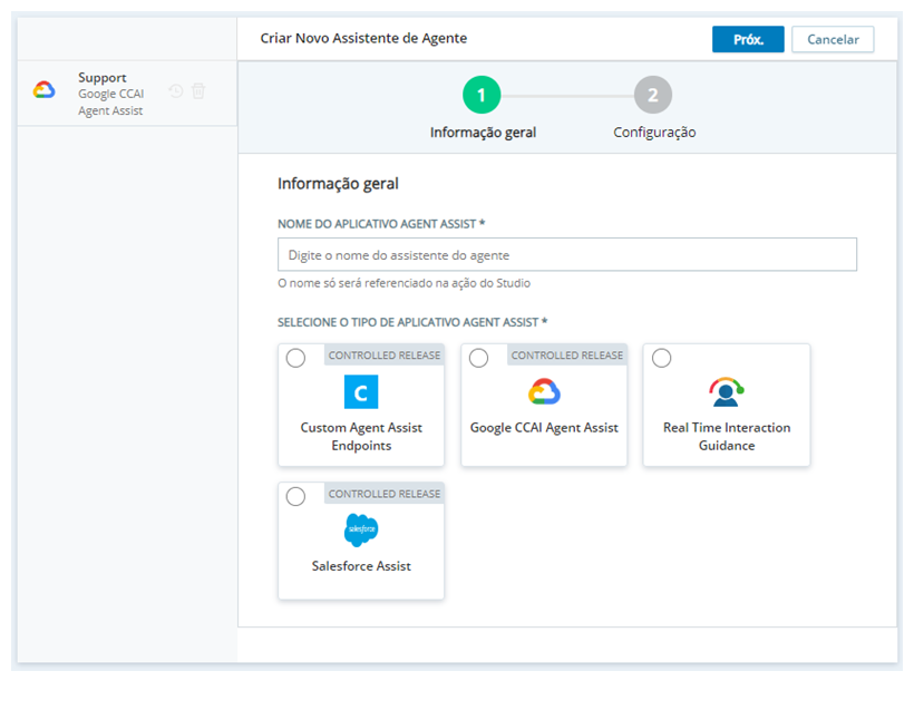 A página Adicionar bot em Agent Assist Hub, mostrando os bots disponíveis para adicionar.