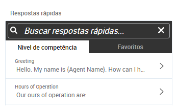 Imagem de opções de resposta rápida.