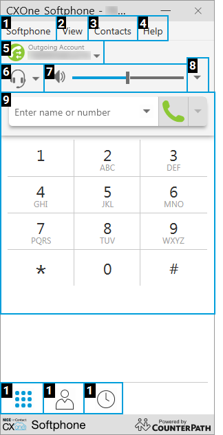 Imagem da interface do Softphone.