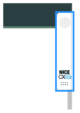 A guia de encaixe do CXone Agent Integrated, mostrando o logotipo NICE CXone.