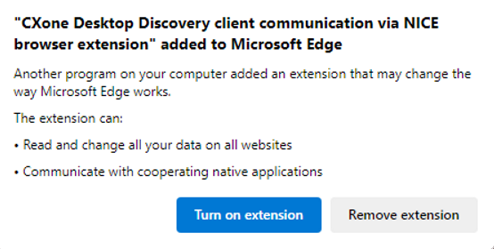 Imagem da extensão de comunicação Desktop Discovery Client para Edge navegador.