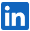 LinkedIn 图标：蓝色框中的字母 I 和 N。