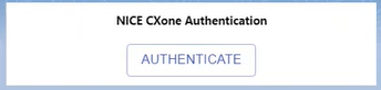 NICE CXone“身份验证”窗口，中间为“验证”按钮。